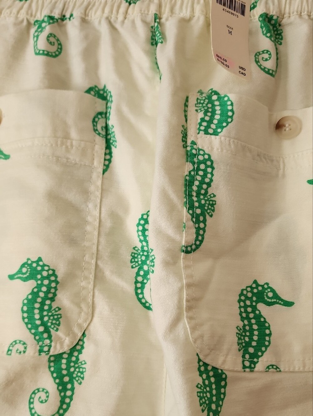 Maeve Escape Seahorse Print Drawstring Shorts Medium - Picture 5 of 16